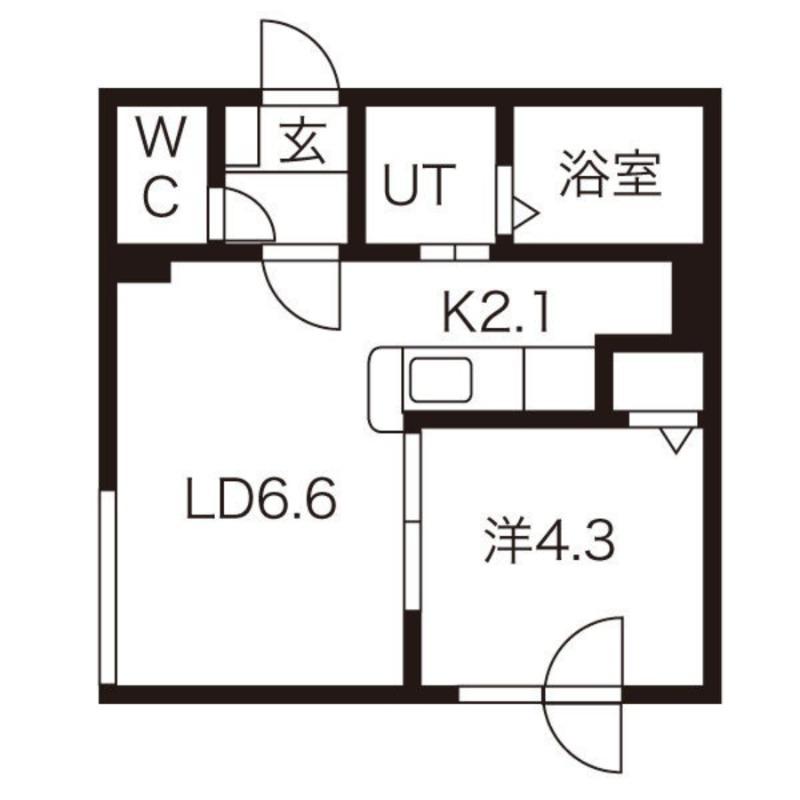 プリリア平岸(1LDK/3階)の間取り写真