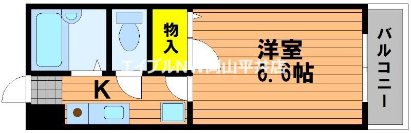 グリーンパキラ(1K/1階)の間取り写真