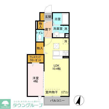 ヴェルテマレ コマノ(1LDK/1階)の間取り写真