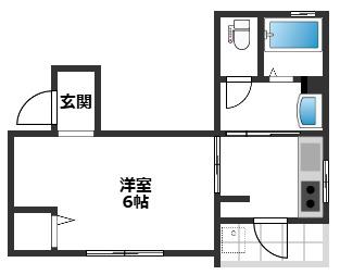 オレスコート板宿(1K/1階)の間取り写真