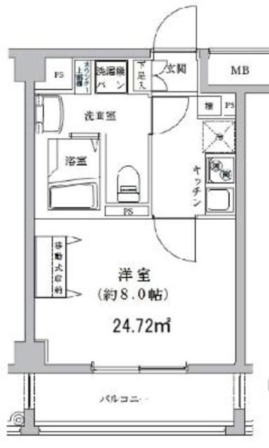 RISING PLACE 八王子みなみ野(1K/4階)の間取り写真