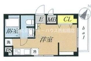 EPガーデン行徳(ワンルーム/1階)の間取り写真