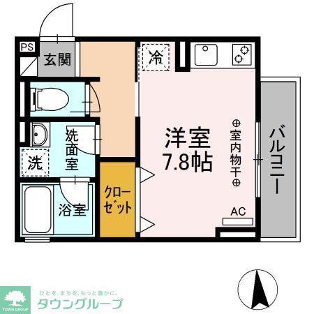 クレール(ワンルーム/2階)の間取り写真