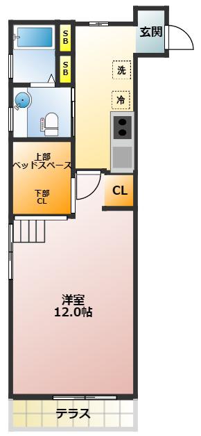 ORION池袋本町(1K/2階)の間取り写真