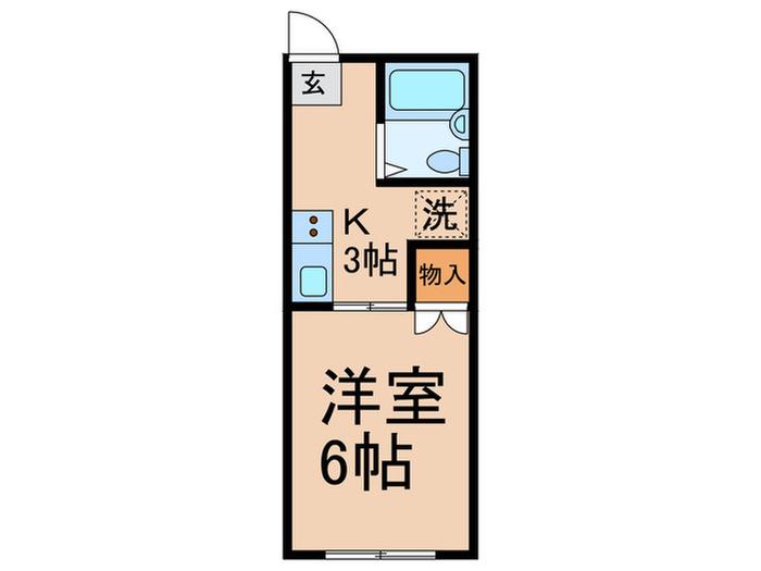シティハイム池田(1K/1階)の間取り写真