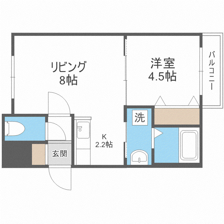 フィオラノセレッソ(1LDK/1階)の間取り写真