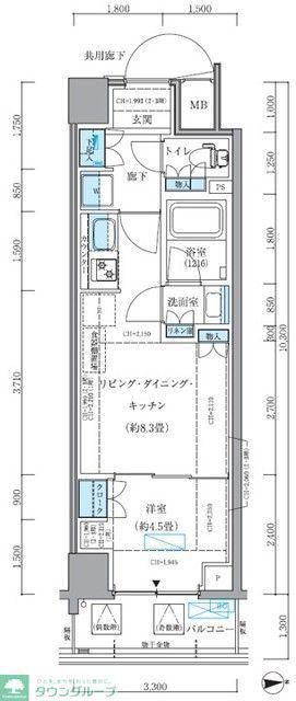 パークアクシス品川シーサイド(1LDK/3階)の間取り写真