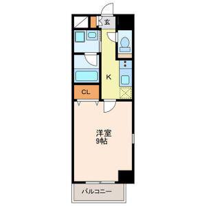 プランドール浅間町(1K/8階)の間取り写真