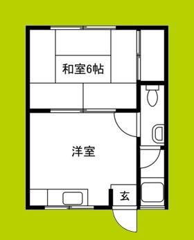北桑マンション(1DK/2階)の間取り写真