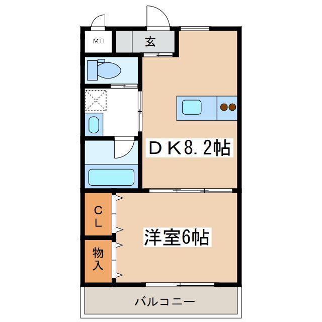 パルフラッツ(1DK/1階)の間取り写真