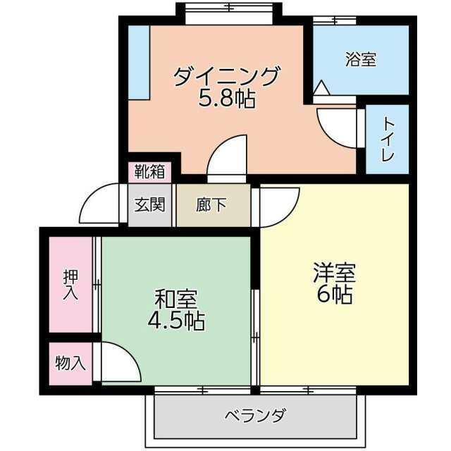 コーポFK(2DK/1階)の間取り写真