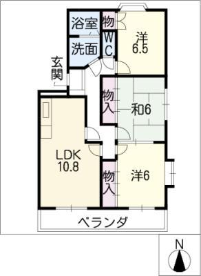 池田ハイツII(3LDK/3階)の間取り写真
