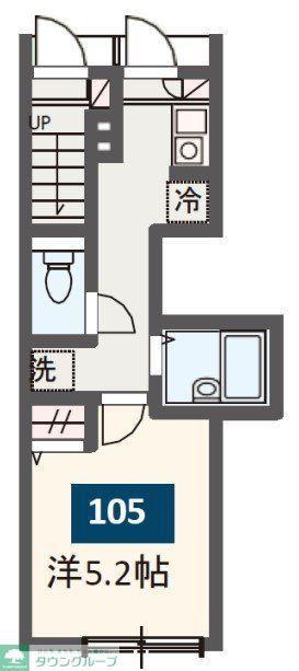 MELDIA岩槻(1K/1階)の間取り写真