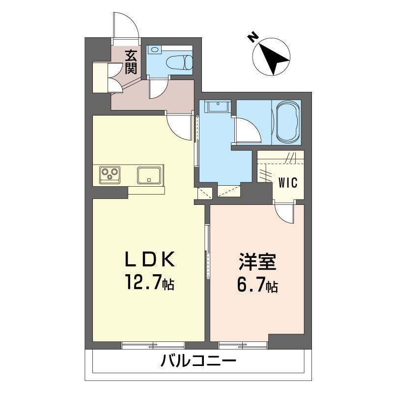 クレスト ヒルズ(1LDK/1階)の間取り写真