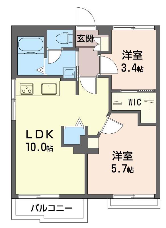 リバーサイド洋光台(2LDK/2階)の間取り写真