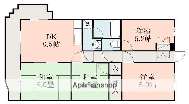 グランドゥールMARI(4DK/2階)の間取り写真