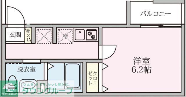フルーヴテラス(1K/1階)の間取り写真