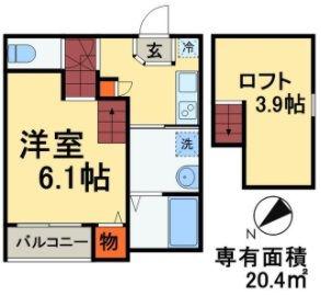 PARK RESIDENCE幕張(1K/1階)の間取り写真