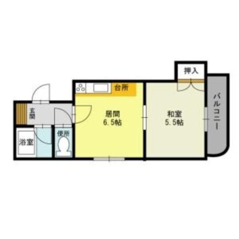 藤井ビル菊水I(1DK/5階)の間取り写真