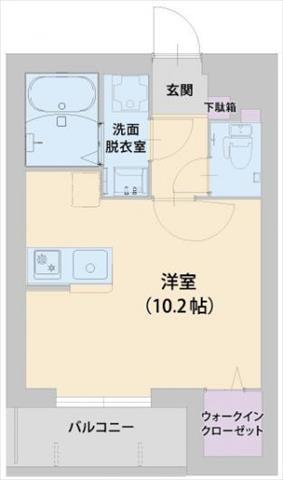 リュエルブラン(ワンルーム/4階)の間取り写真