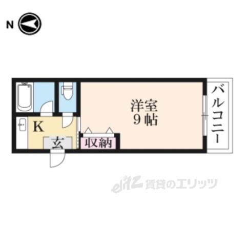 ハイツパープル(1K/2階)の間取り写真