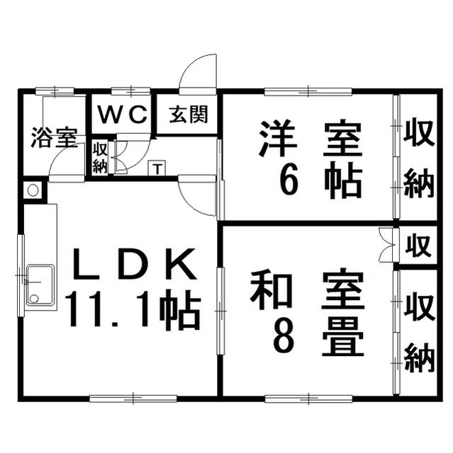 コーポフジタ(2LDK/2階)の間取り写真
