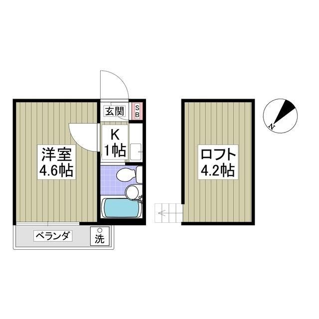 ベンジャミン(1K/2階)の間取り写真