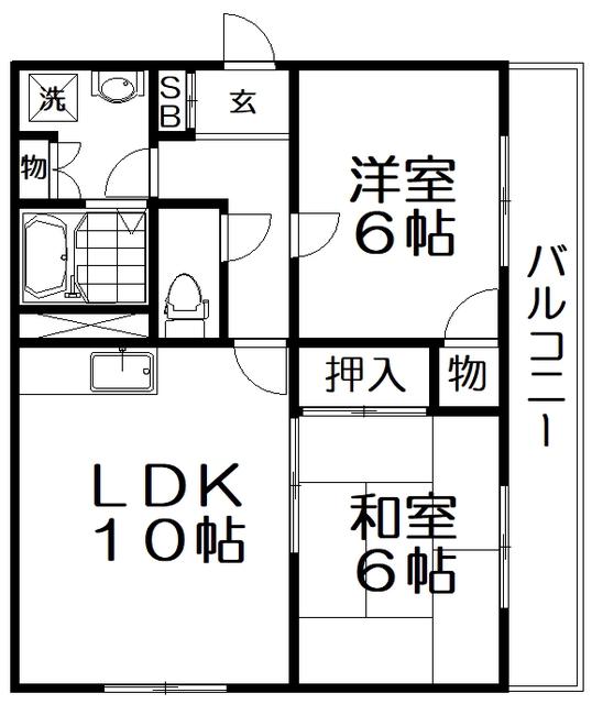 ホ-プマンションII(2LDK/2階)の間取り写真