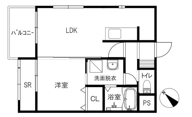 JUPITER イースト(1LDK/2階)の間取り写真