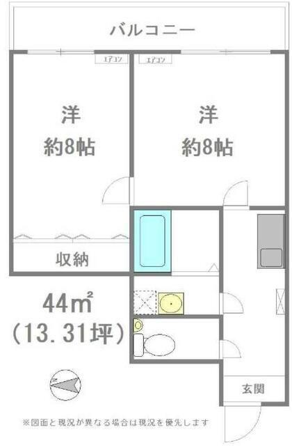 中野薬師マンション(2K/1階)の間取り写真