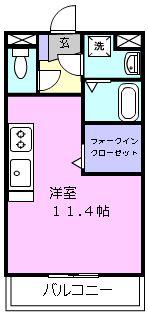 シエテ久居元町レジデンス(ワンルーム/4階)の間取り写真