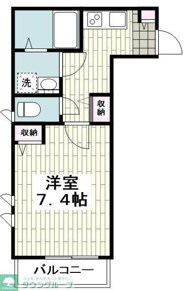 上條メゾン(1K/2階)の間取り写真
