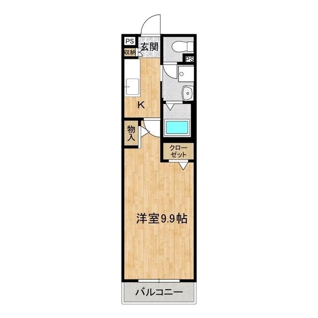 MESTみらい平(1K/3階)の間取り写真