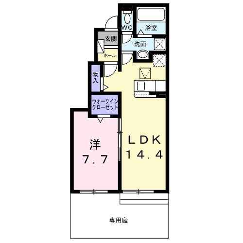 ココロテラス II(1LDK/1階)の間取り写真