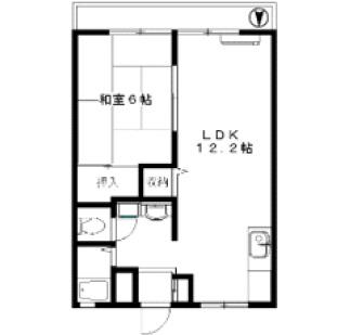 サンシティー塚越(1LDK/1階)の間取り写真