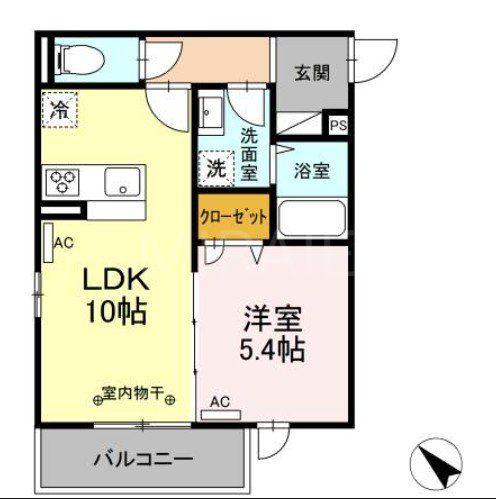 GRAND湘南 A棟(1LDK/3階)の間取り写真