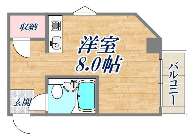 スミケン西宮(ワンルーム/2階)の間取り写真