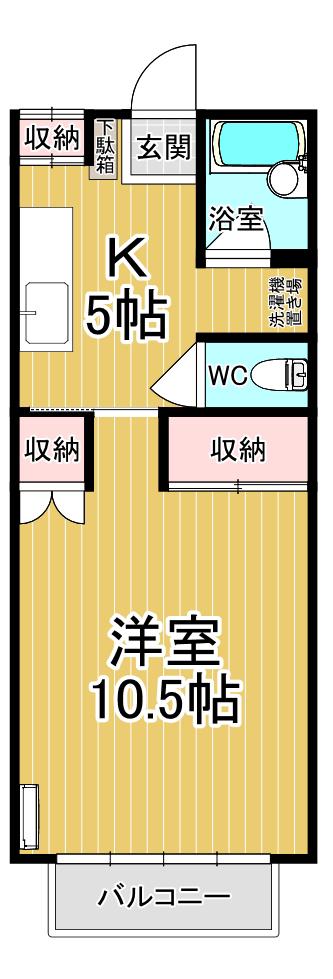 TOYOUKEハイツ(1K/1階)の間取り写真