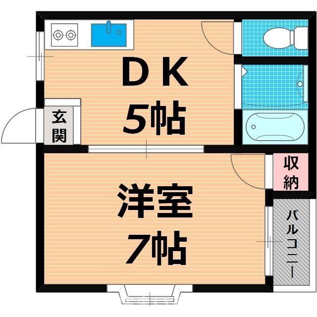 コトブキ・マンション(1DK/2階)の間取り写真