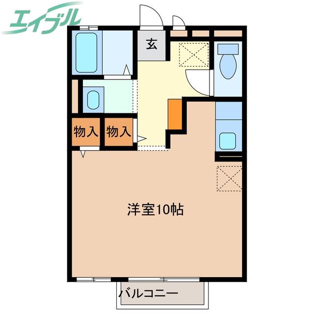 アトリオクレール(ワンルーム/1階)の間取り写真