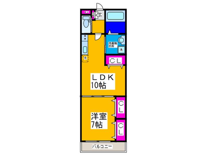 エクストリア(1LDK/1階)の間取り写真