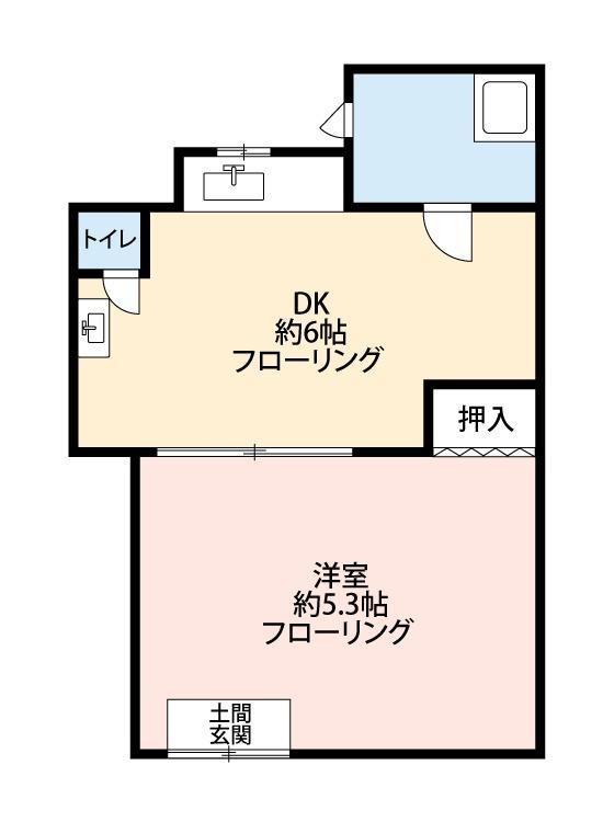 垂水区北舞子4丁目戸建(1DK/1階)の間取り写真