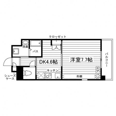 RI-FIELD(1DK/1階)の間取り写真