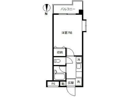 ル・アンジュラ(1K/3階)の間取り写真