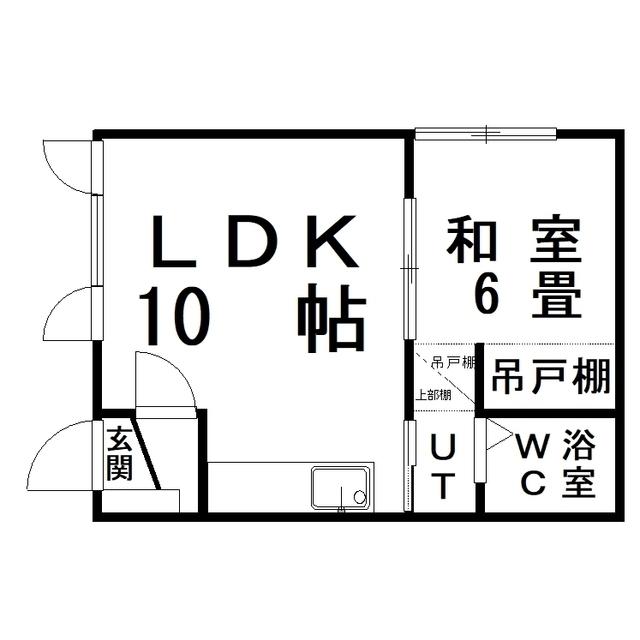 ハウスKY(1LDK/1階)の間取り写真
