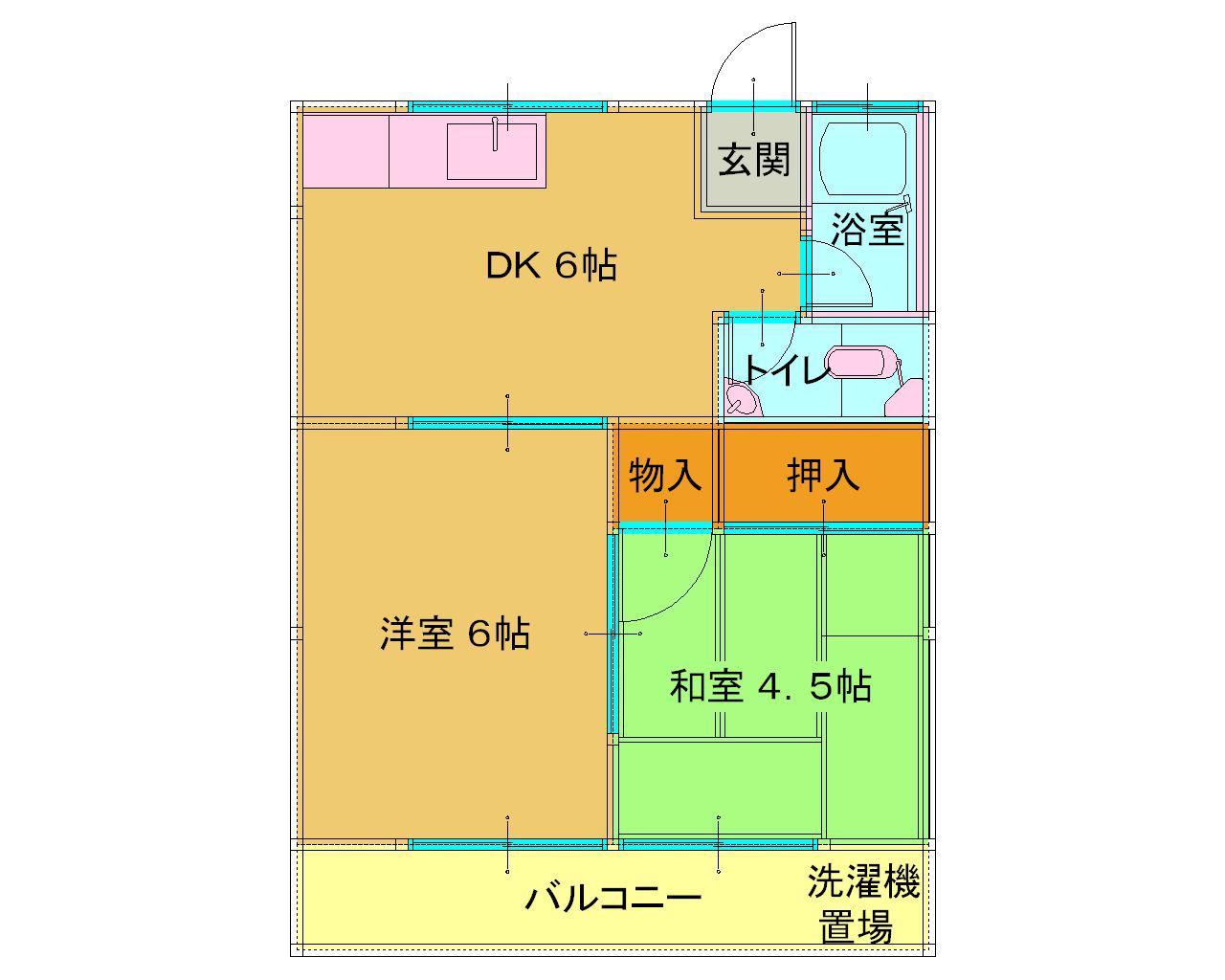 コーポ御庄(3DK/2階)の間取り写真