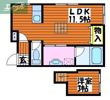 サウスウインドI(1LDK/1階)の間取り写真