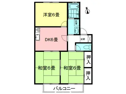ハイカムール萩原(3DK/2階)の間取り写真