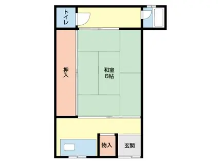 マカロニほうれん荘(1K/1階)の間取り写真