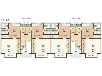 ブロッサム(1K/2階)の間取り写真
